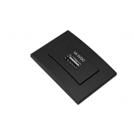 TOMADA USB 1A PRETA COM ESPELHO N52.01P
