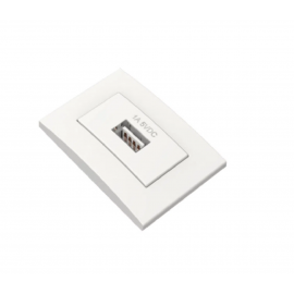 TOMADA USB 1A BRANCA COM ESPELHO N52.01B