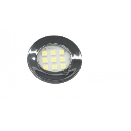 Luminária redonda cromada fria de 46 mm da Nuze, com 9 leds. - E511C