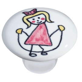 Puxador Infantil em Cerâmica Menina Corda 37 mm ITALYLINE - 7057 8649