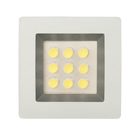 LUMINARIA QUAD 12403PAL PRATA ALUM 9 LEDS QUENTE