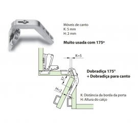 DOBRADIÇA MS83 P/ CANTO