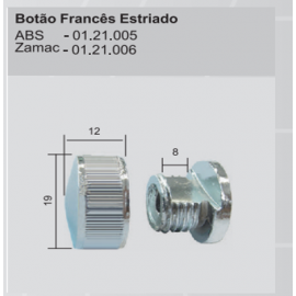 BOTAO FRANCES ESTRIADO ZAMAC CROMADO 0121006