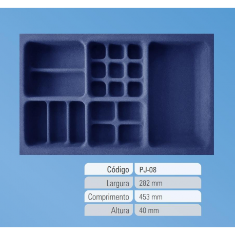 PORTA JÓIAS AVELUDADO BRANCO 282mm X 453mm PJ-08