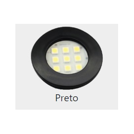 LUMINARIA REDONDA 46MM PRETA 9LEDS FRIA E511P