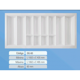 ORGANIZADOR DE TALHERES PARA GAVETA 1062mm x 495mm - OG 80