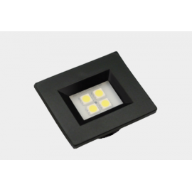 LUMINARIA RETANG 40X46 PRETA 4LEDS QUENTE E314P