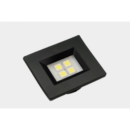 LUMINARIA RETANG 40X46 PRETA 4LEDS FRIA E514P