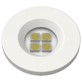 LUMINARIA QUENTE 4 LEDS BRANCA REDONDA E321B