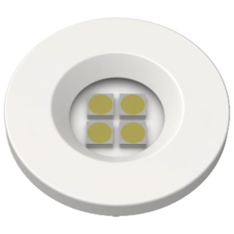 LUMINARIA QUENTE 4 LEDS BRANCA REDONDA E321B