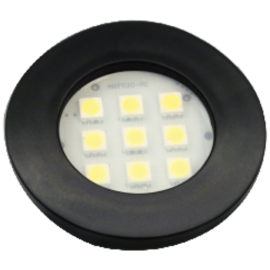 LUMINARIA 9 LEDS QUENTE REDONDA 46MM PRETA E311P