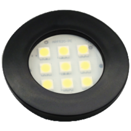 LUMINARIA 9 LEDS QUENTE REDONDA 46MM PRETA E311P