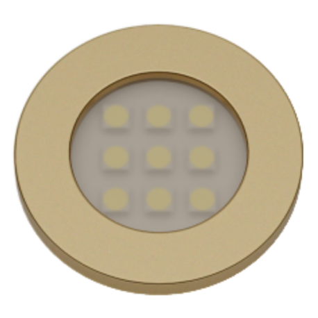 LUMINARIA REDONDA 46MM ORO V. 9LEDS QUENTE E311OV